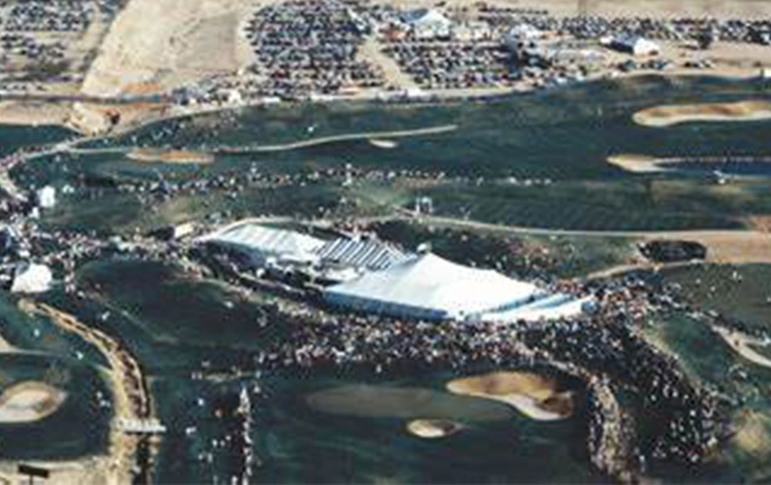 Aerial view of the Phoenix open in the 1980s