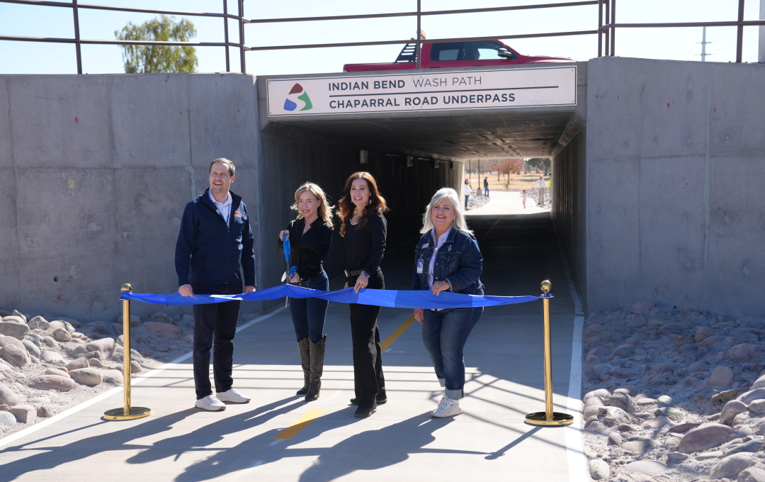 The new underpass increases the safety of the intersection of Hayden and Chaparal – the city of Scotsdale