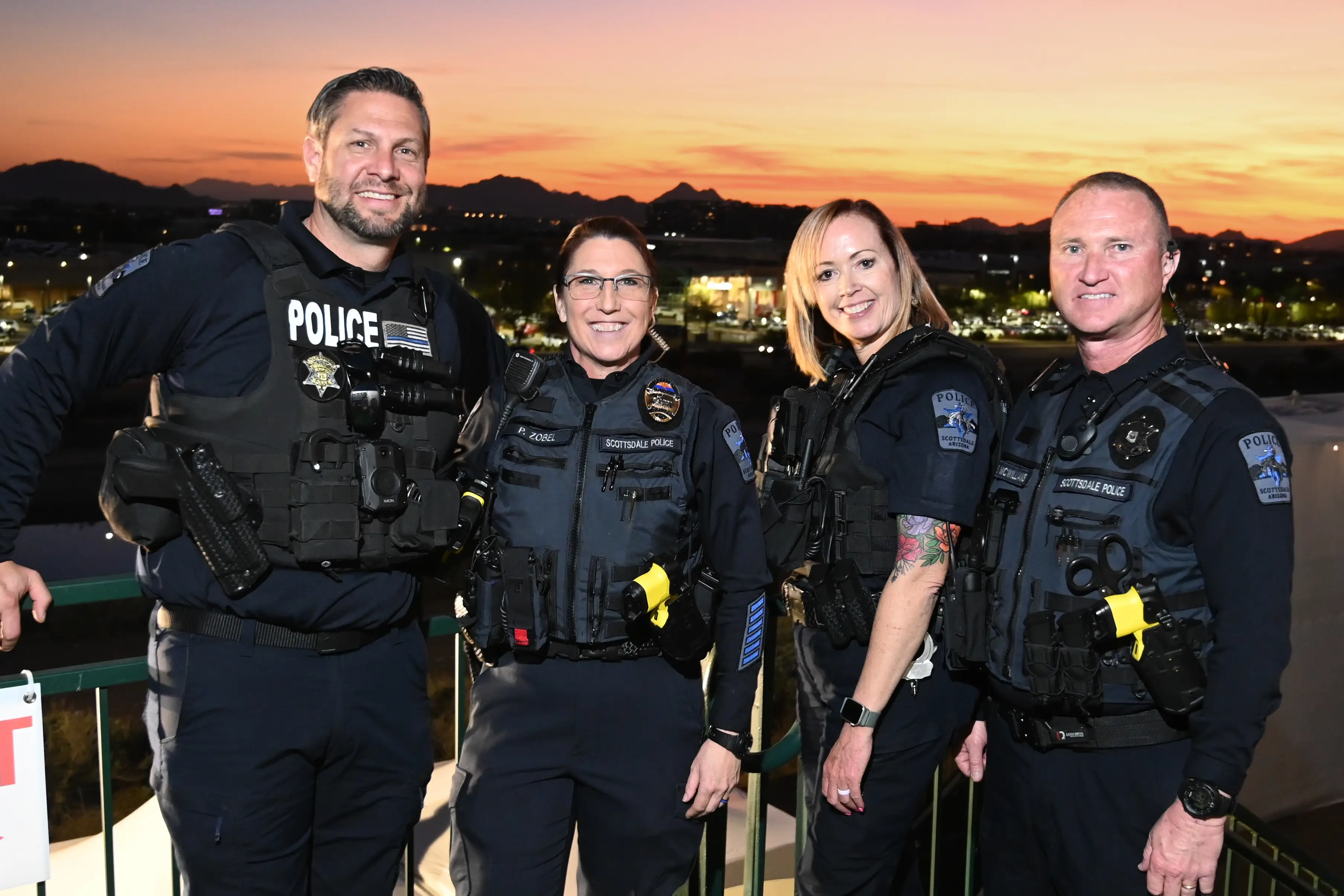 Scottsdale Police Officers against a desert sunset